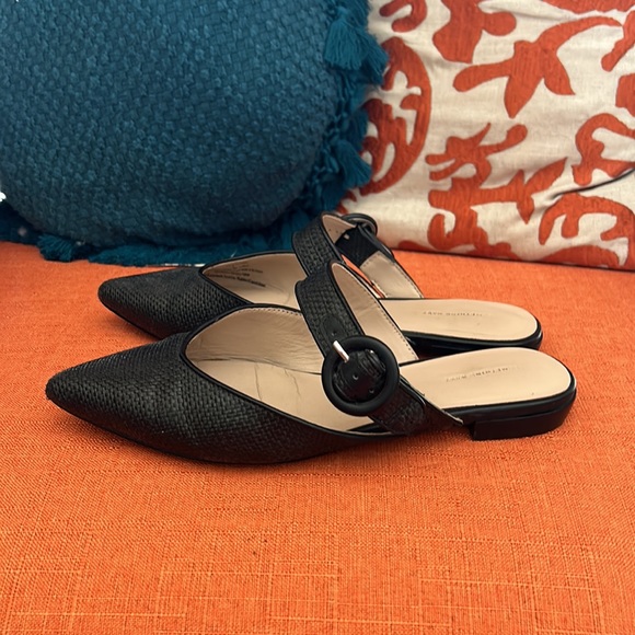 SOMETHING NAVY Woven Strap Buckle Strap Mules in Black - Picture 3 of 9